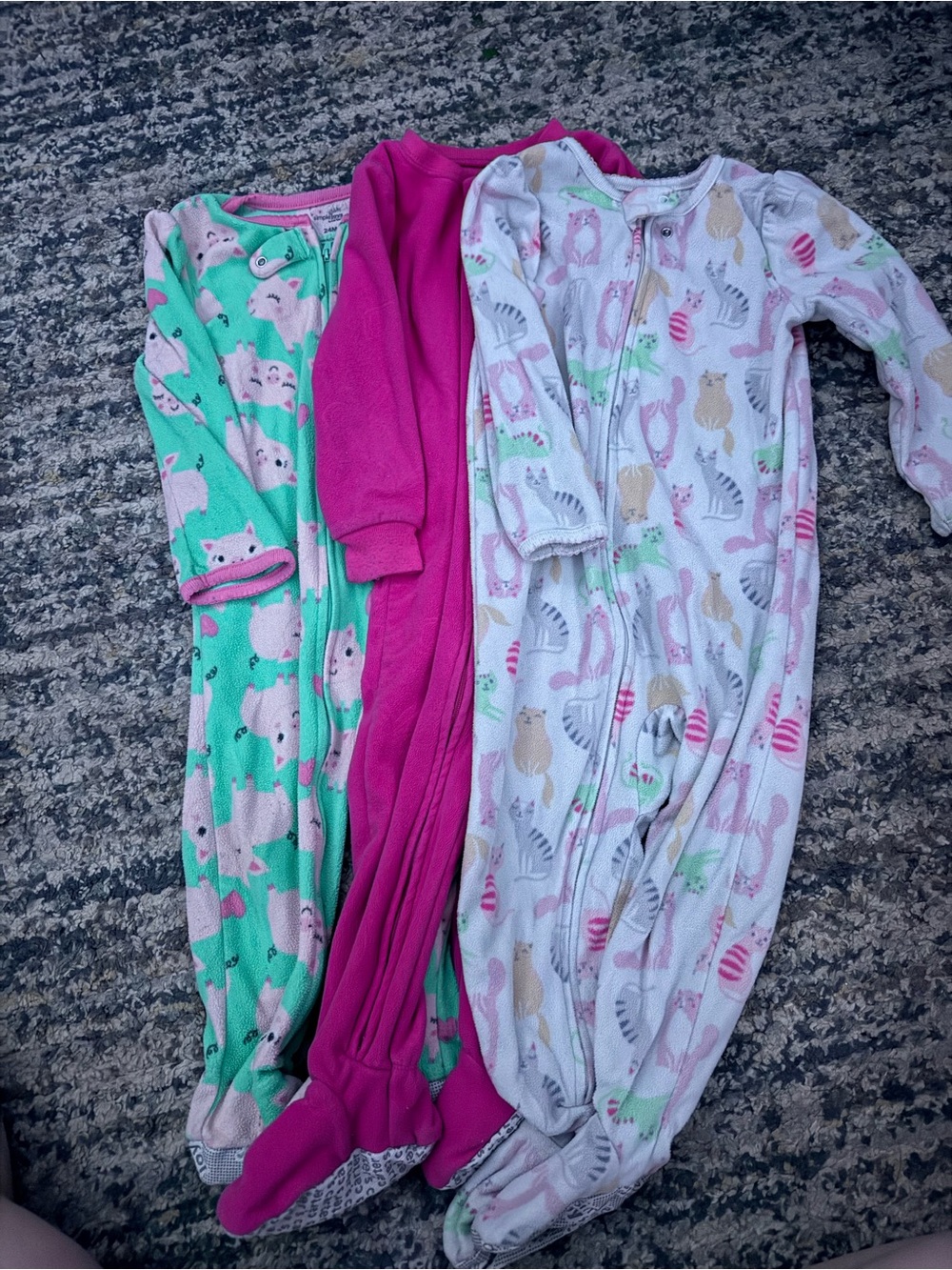 3-Pack Kids' Zip Front Footie PJs (read description for sizes)